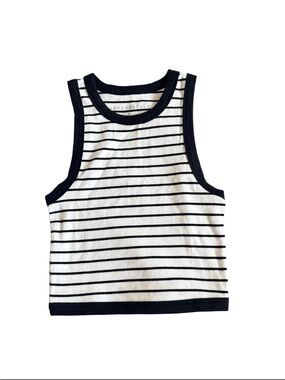 Aeropostale Black & White Striped Tank Top Small